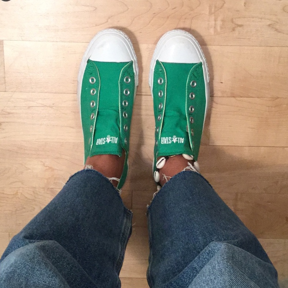 Like Green Slip On Converse All Stars